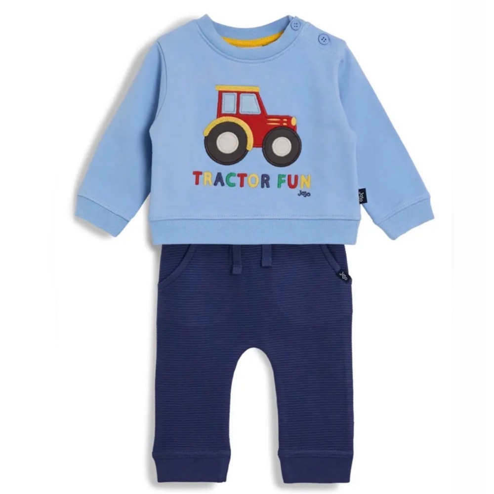 JoJo Maman Bébé Tractor Sweatshirt and Joggers Set 18-24M